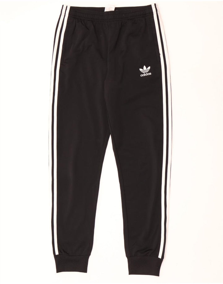 Adidas Boys Tracksuit Trousers Joggers 13-14 Years  Black Polyester