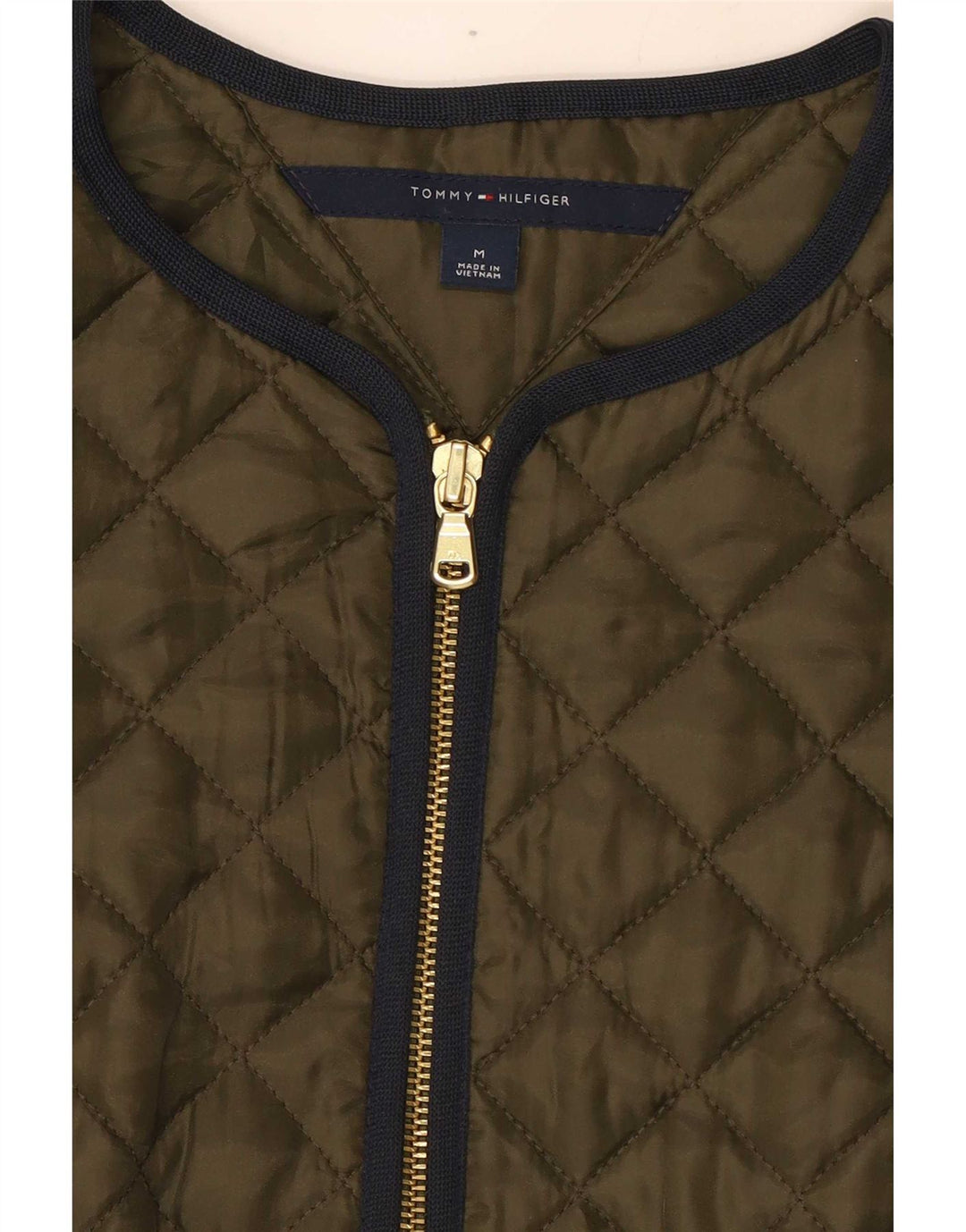 Tommy Hilfiger Womens Quilted Gilet UK 12 Medium Khaki Polyester