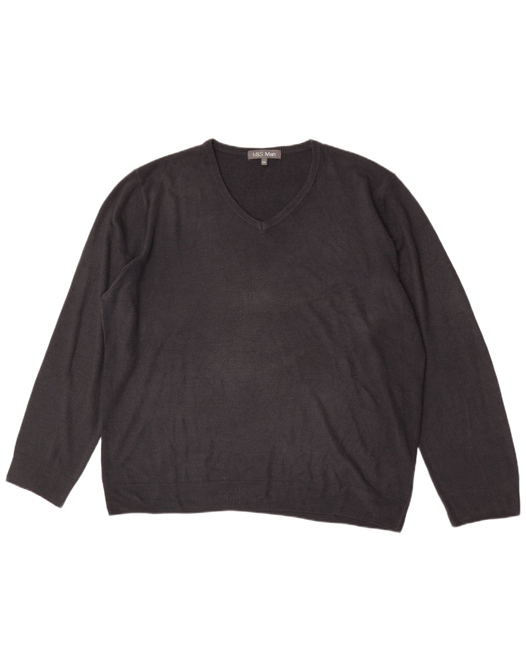 Marks & Spencer Mens V-Neck Jumper Sweater 2XL Navy Blue Acrylic