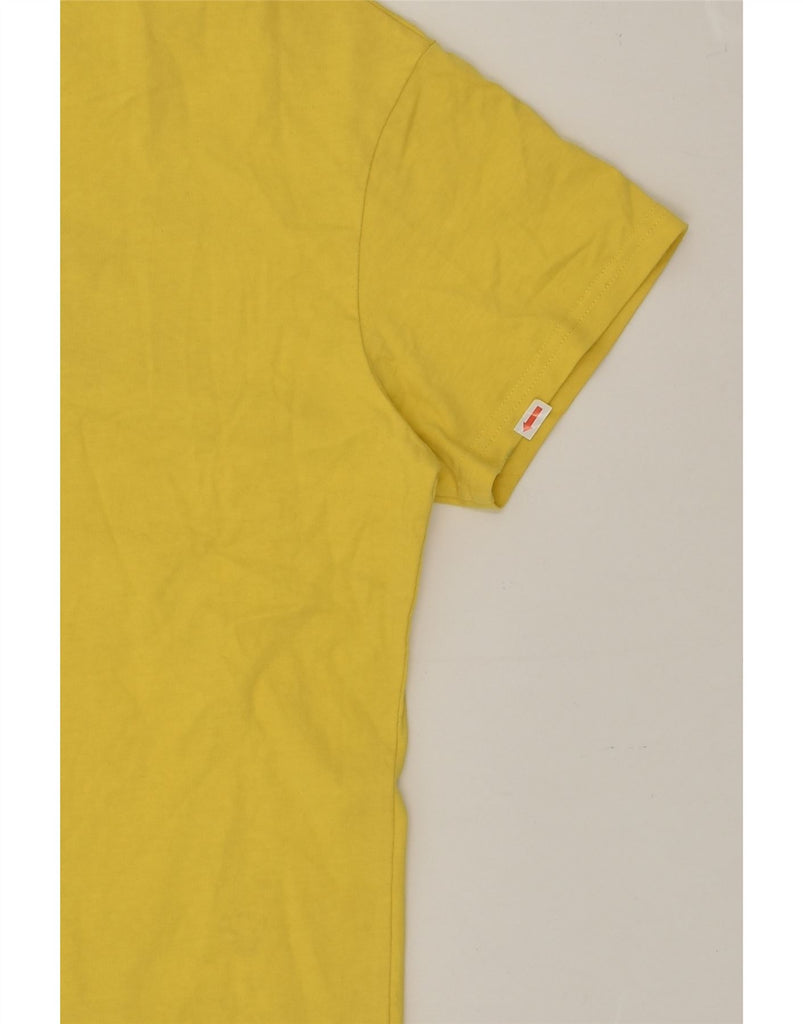 SUPERDRY Womens Crop Graphic T-Shirt Top UK 16 Large Yellow Cotton | Vintage Superdry | Thrift | Second-Hand Superdry | Used Clothing | Messina Hembry 