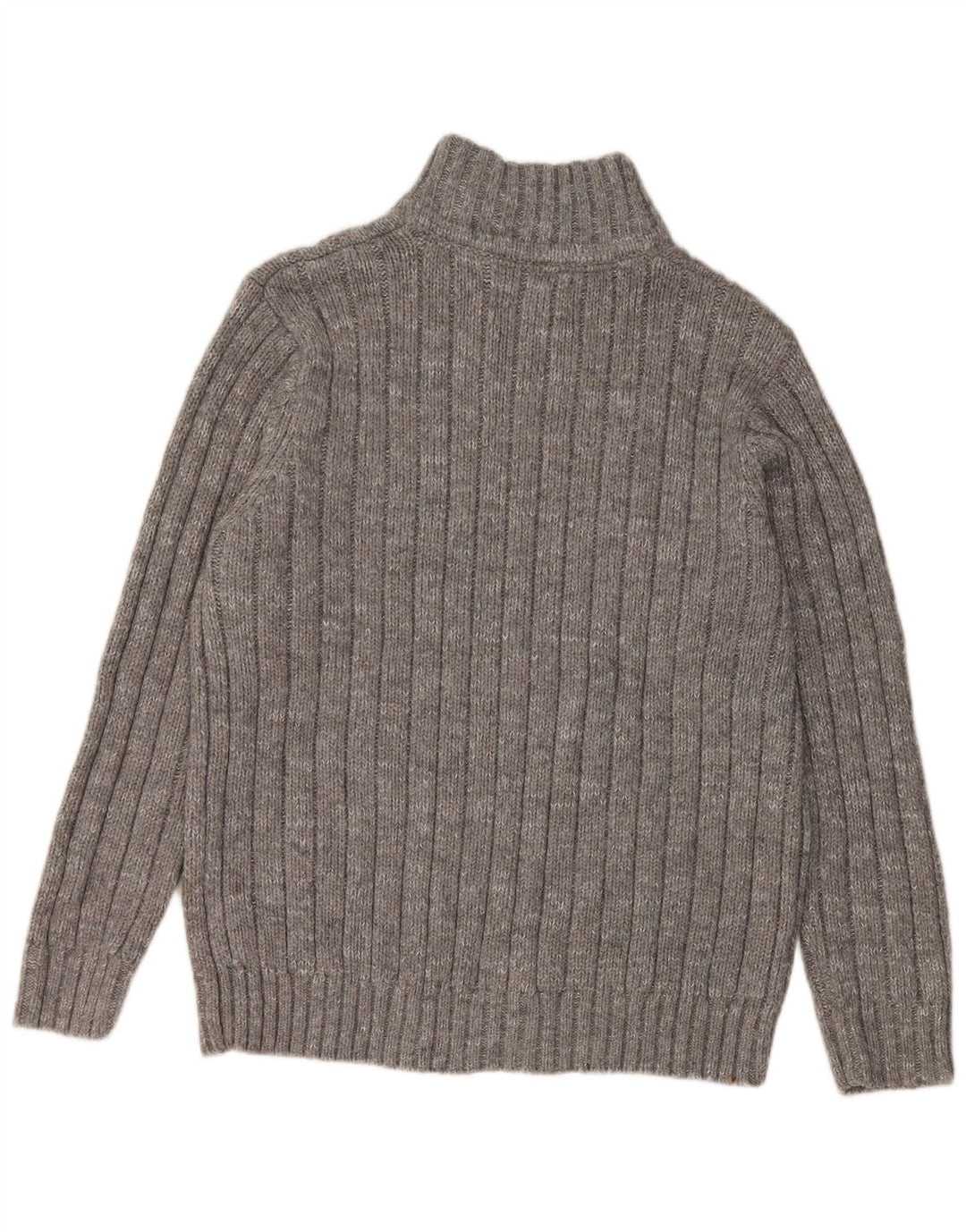 Marks & Spencer Mens Zip Neck Jumper Sweater Large Grey Flecked Acrylic