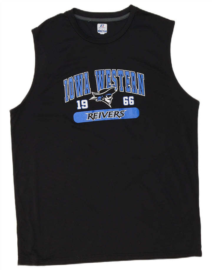 Russell Athletic Mens Dri-Power Graphic Vest Top XL Black
