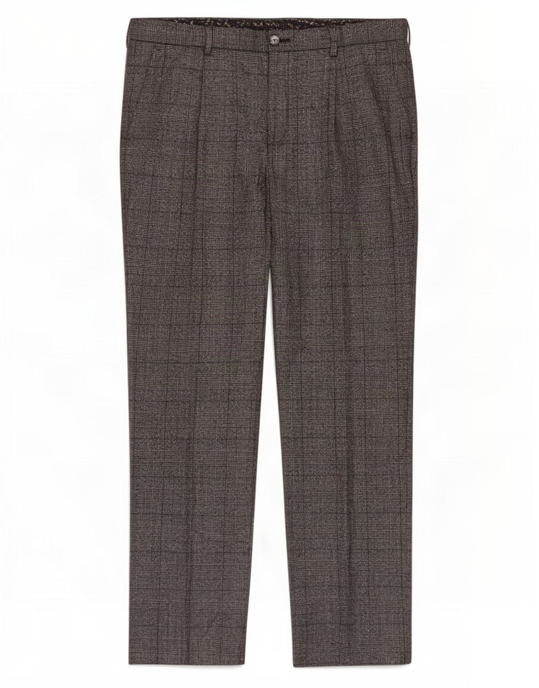 Marks & Spencer Mens Regular Suit Trousers W36 L33 Grey Check Polyester