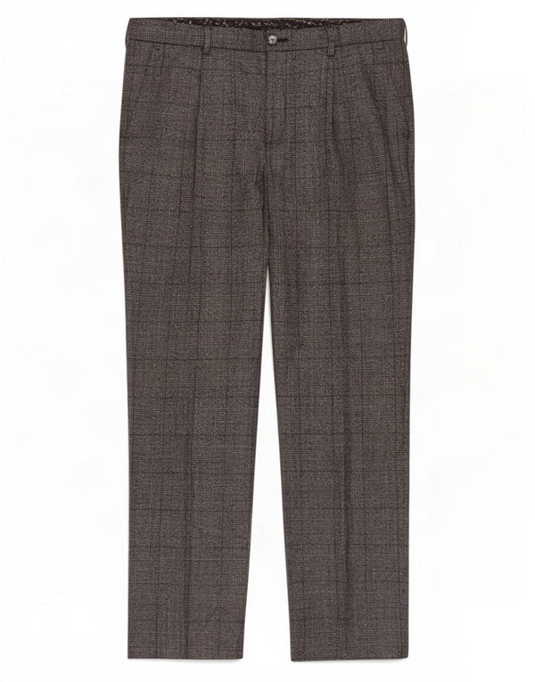Marks & Spencer Mens Regular Suit Trousers W36 L33 Grey Check Polyester