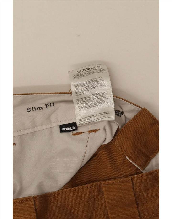 Dickies Mens Slim Fit Chino Trousers W32 L32 Brown Polyester