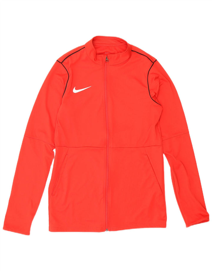 Nike Womens Dri Fit Tracksuit Top Jacket UK 10 Small Red Polyester
