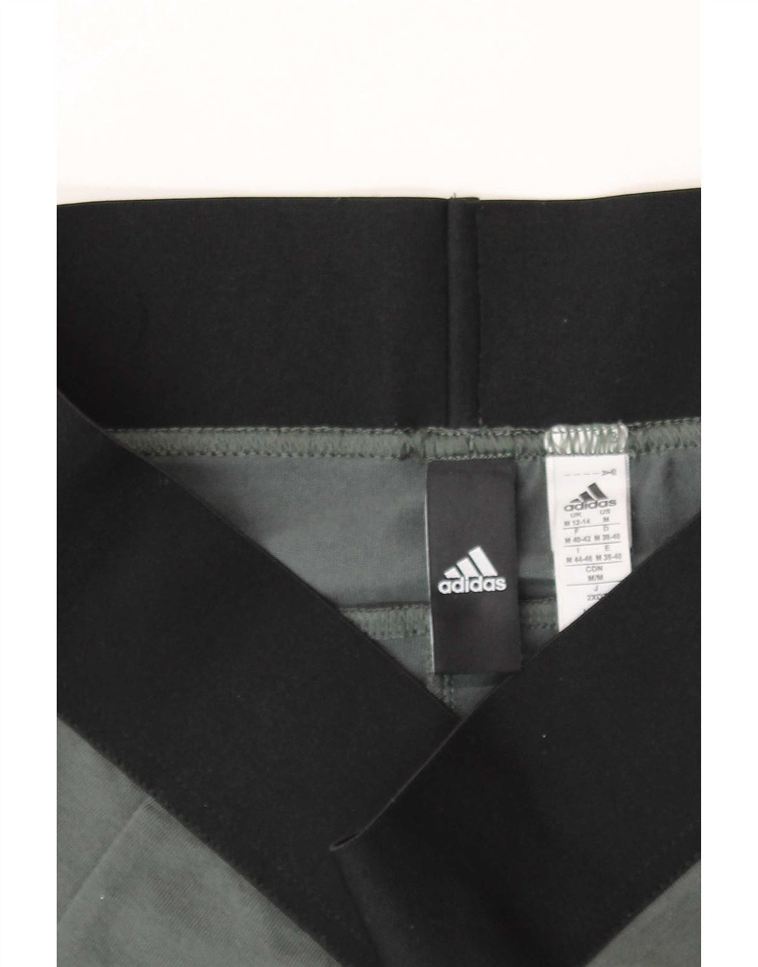 Adidas Womens Leggings UK 12/14 Medium Grey Colourblock Cotton