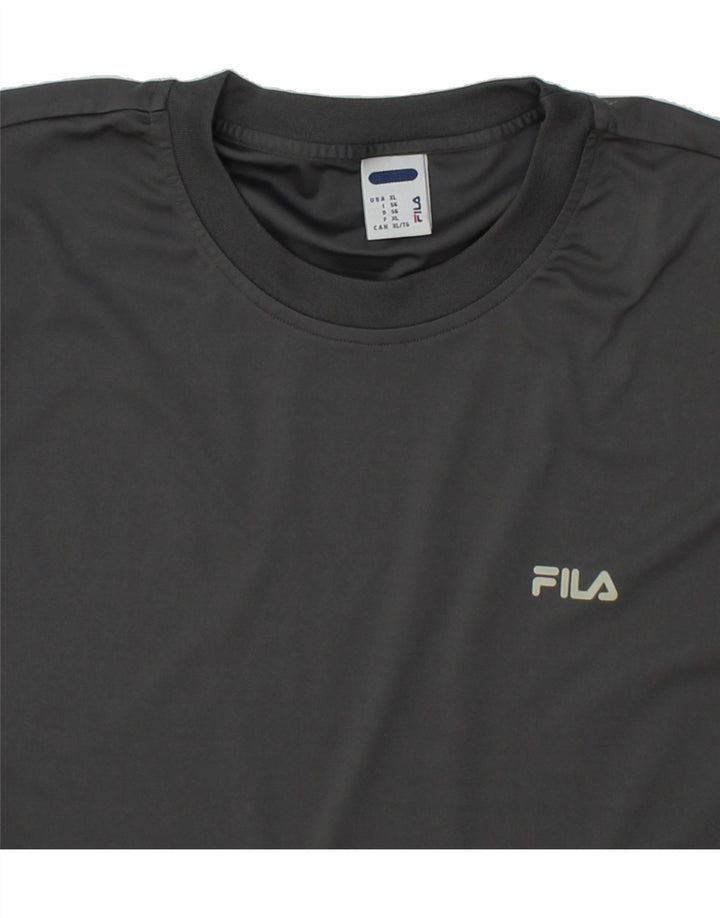 FILA Mens T-Shirt Top XL Grey Polyester Vintage Fila and Second-Hand Fila from Messina Hembry 