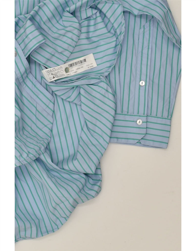 MASSIMO DUTTI Mens Shirt Large Blue Pinstripe Cotton | Vintage Massimo Dutti | Thrift | Second-Hand Massimo Dutti | Used Clothing | Messina Hembry 