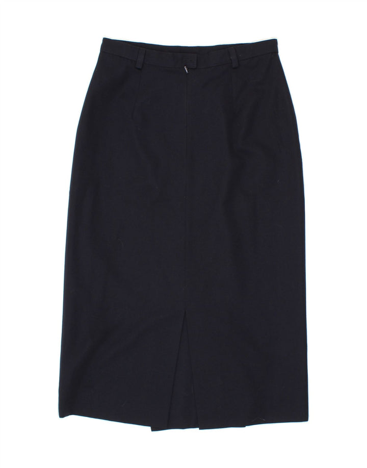 DORENE Womens Midi Skirt UK 12 Medium W30  Navy Blue Wool Vintage Dorene and Second-Hand Dorene from Messina Hembry 