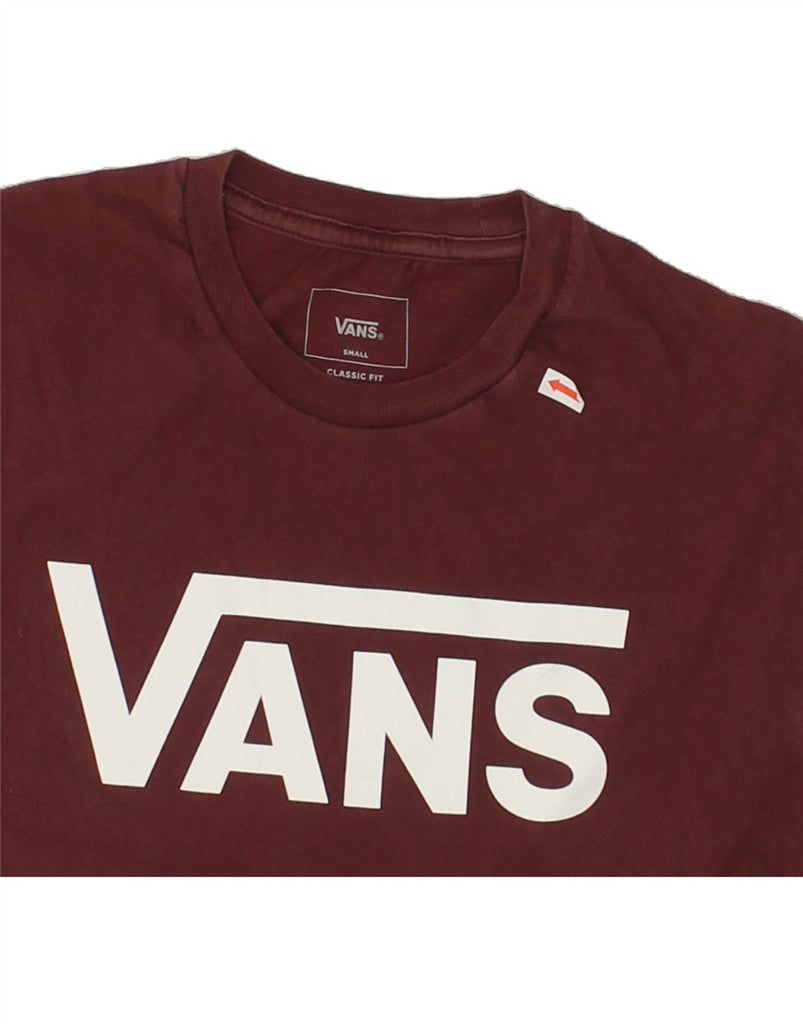 VANS Mens Classic Fit Graphic T-Shirt Top Small Burgundy Cotton | Vintage Vans | Thrift | Second-Hand Vans | Used Clothing | Messina Hembry 