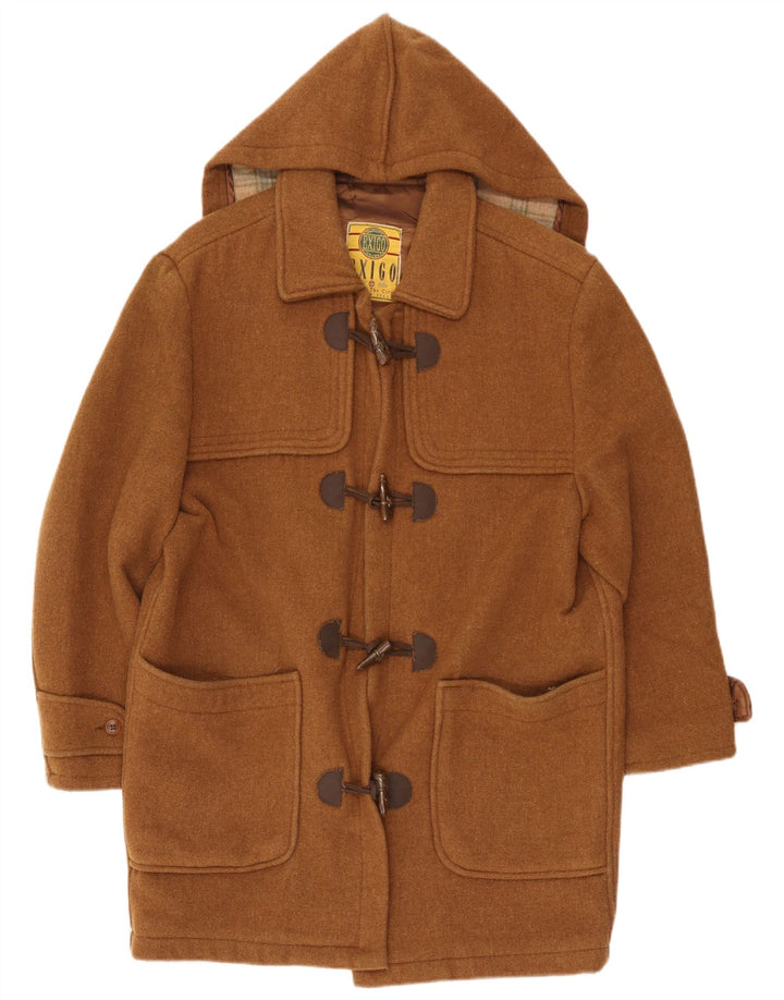 Exigo Mens Hooded Duffle Coat UK 42 XL Brown Wool