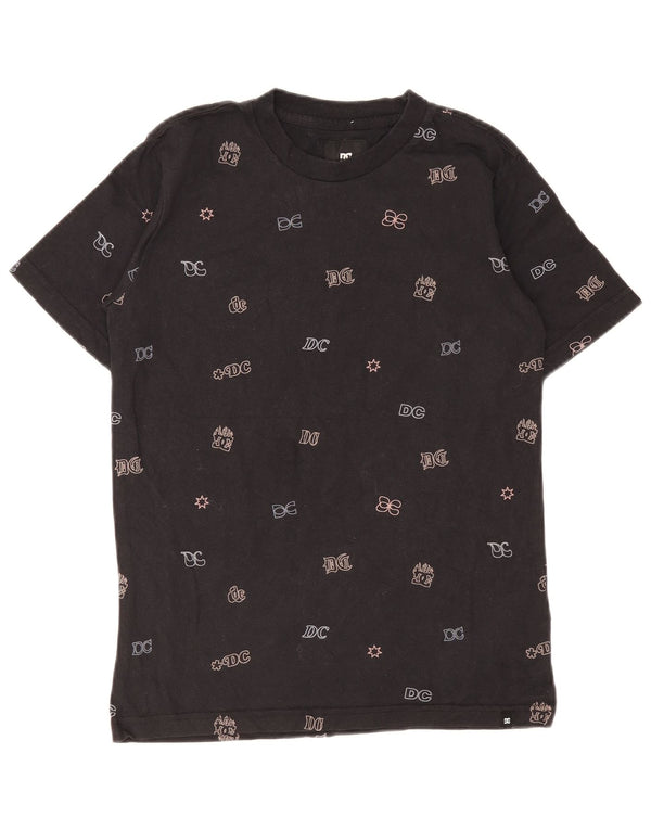 DC Boys Graphic T-Shirt Top 13-14 Years Large Black Cotton