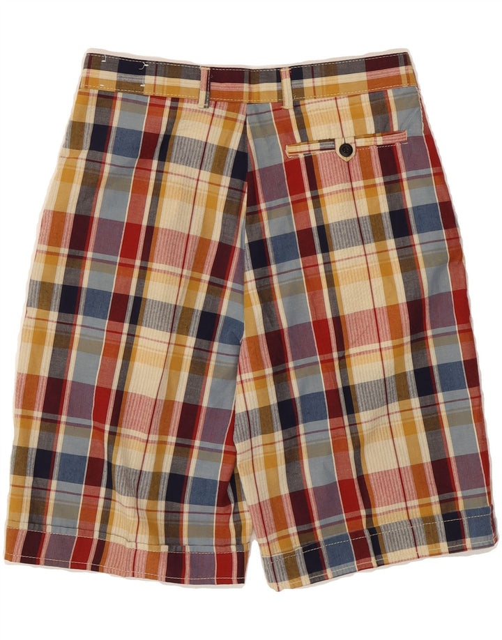 POOH Mens Chino Shorts W26 XS Multicoloured Check Polyester Vintage Pooh and Second-Hand Pooh from Messina Hembry 