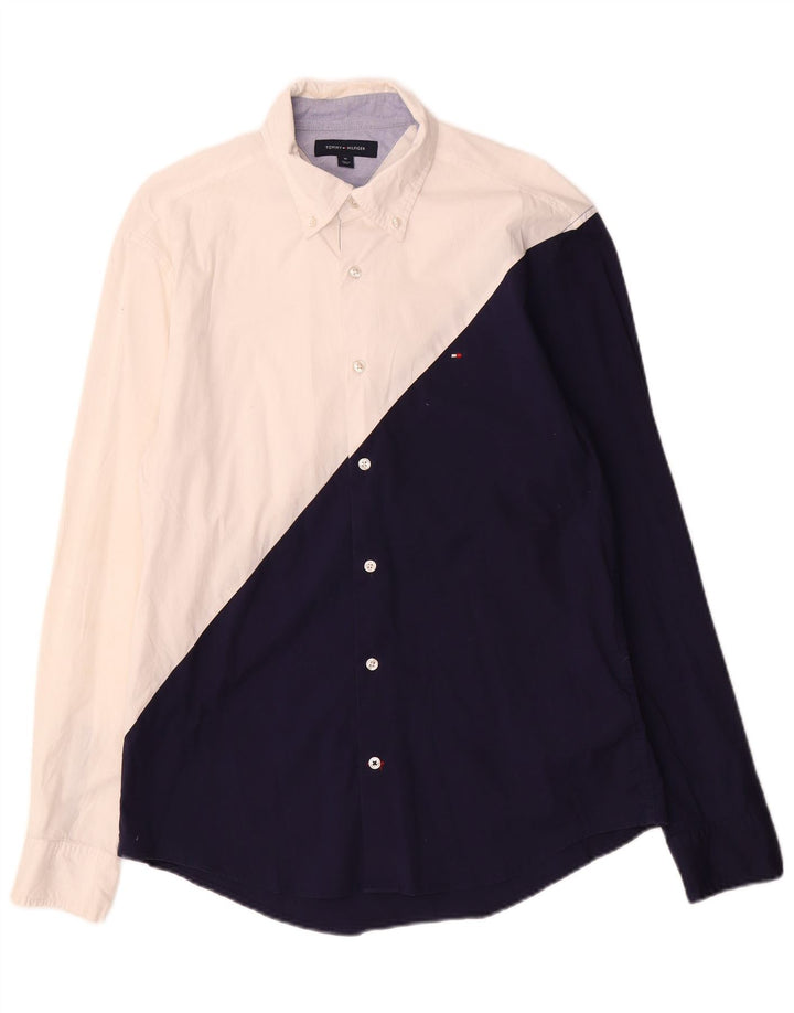 Tommy Hilfiger Mens Shirt Medium White Colourblock