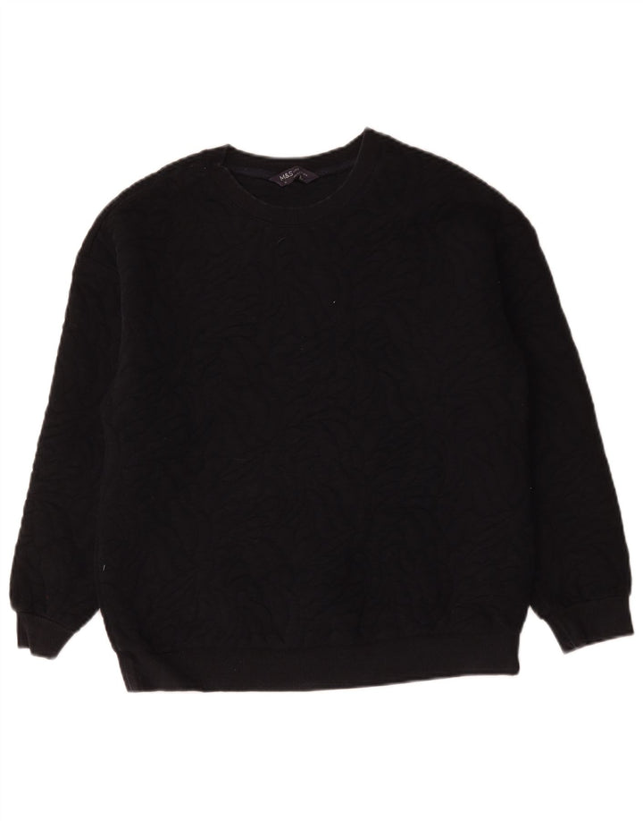 Marks & Spencer Womens Oversized Sweatshirt Jumper UK 10 Small Navy Blue