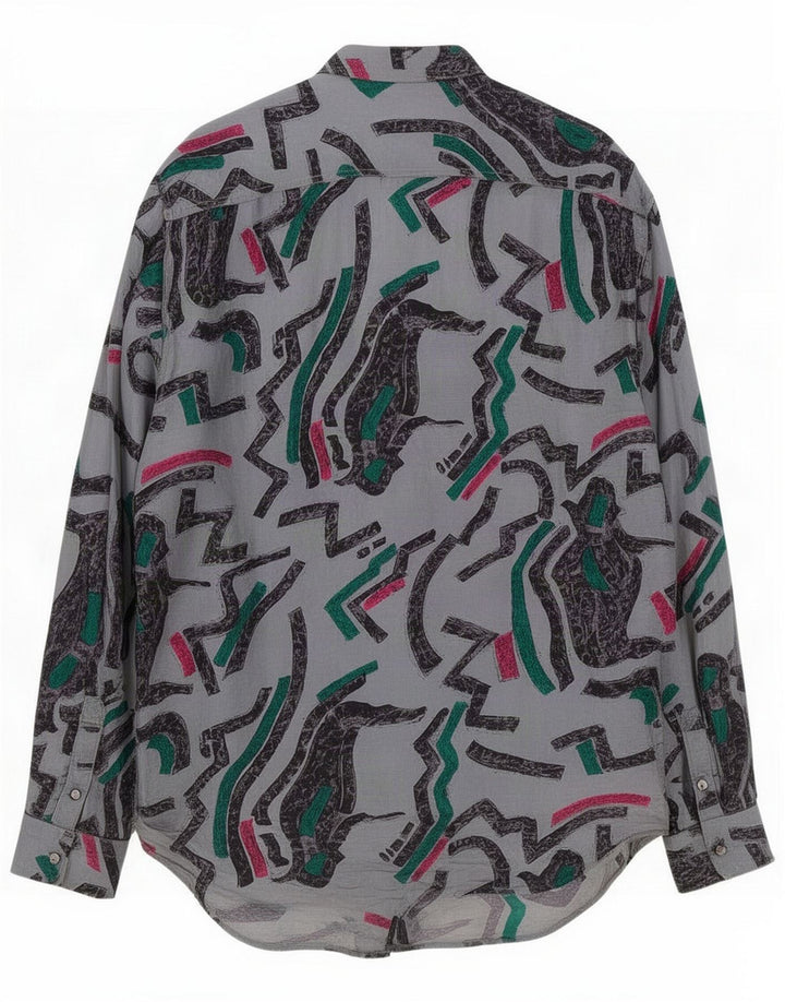 Schoffel Mens Abstract Pattern Shirt XL Grey Acetate