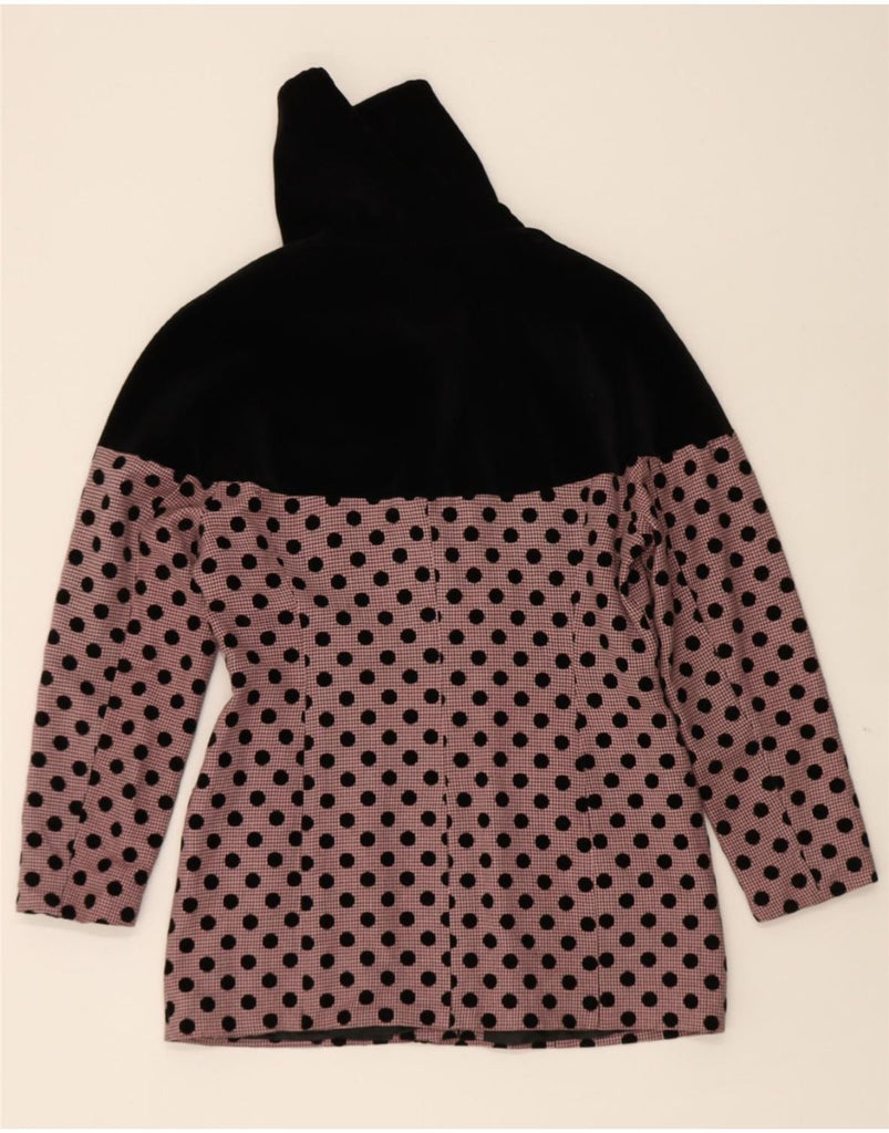 CARTOON Womens Overcoat UK 9 Small Pink Polka Dot Viscose Vintage Cartoon and Second-Hand Cartoon from Messina Hembry 