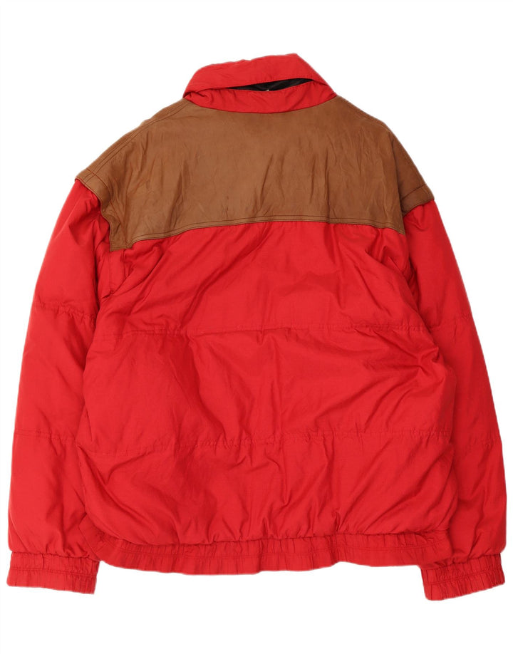 Daniel Hechter Mens Padded Jacket IT 52 XL Red Colourblock Polyamide