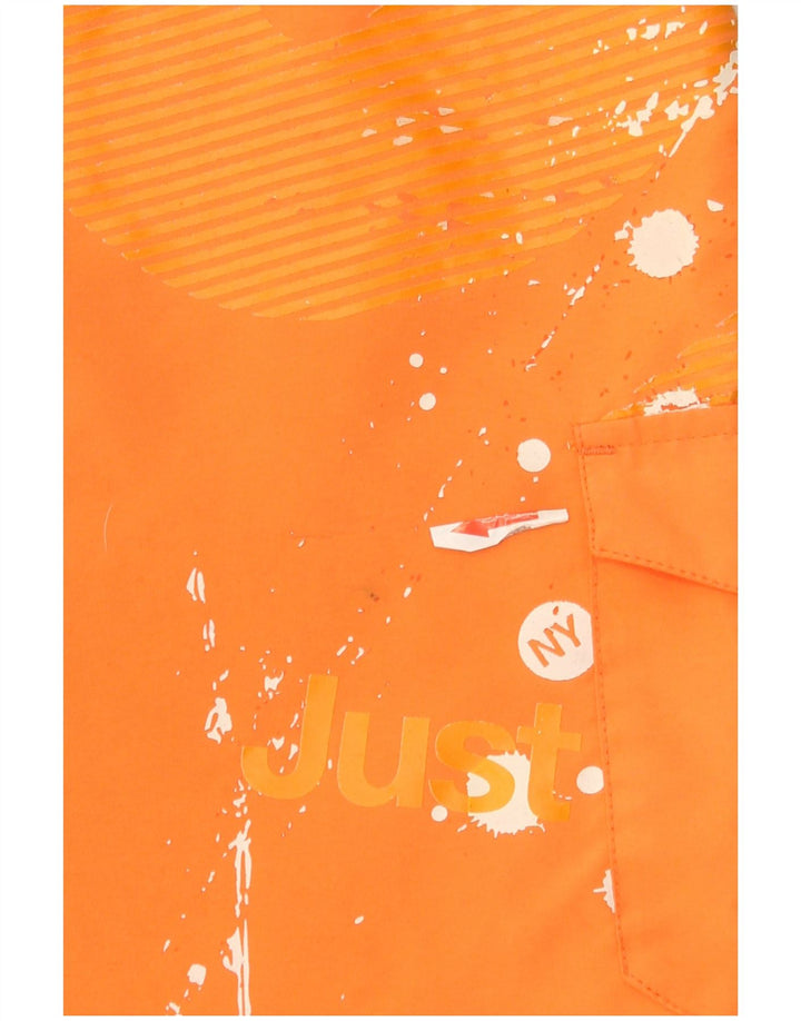 Nike Mens Graphic Swimming Shorts Large Orange Colourblock Polyester