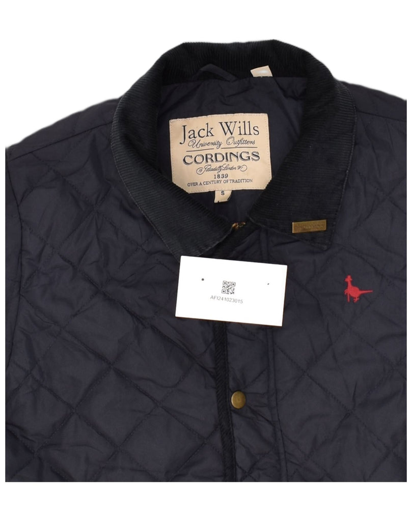 JACK WILLS Mens Quilted Jacket UK 36 Small Navy Blue Nylon | Vintage Jack Wills | Thrift | Second-Hand Jack Wills | Used Clothing | Messina Hembry 