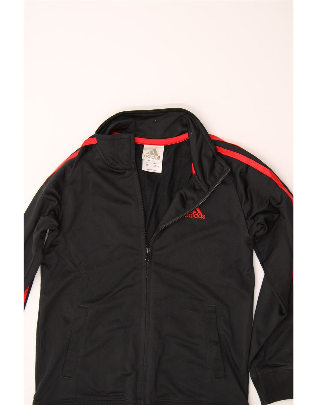 ADIDAS Boys Graphic Tracksuit Top Jacket 6-7 Years Black Polyester Vintage Adidas and Second-Hand Adidas from Messina Hembry 