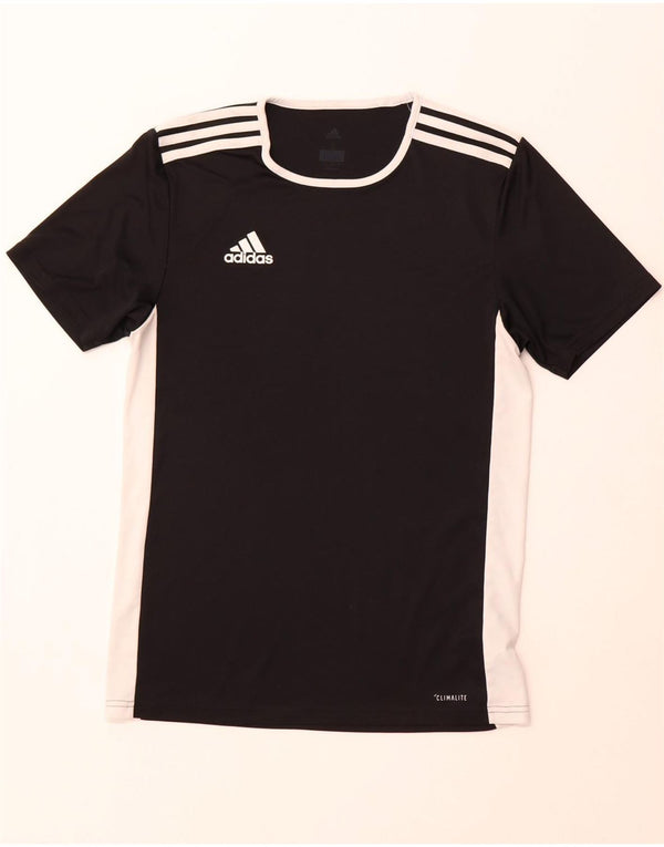 ADIDAS Mens Climalite T-Shirt Top Small Black Colourblock Polyester