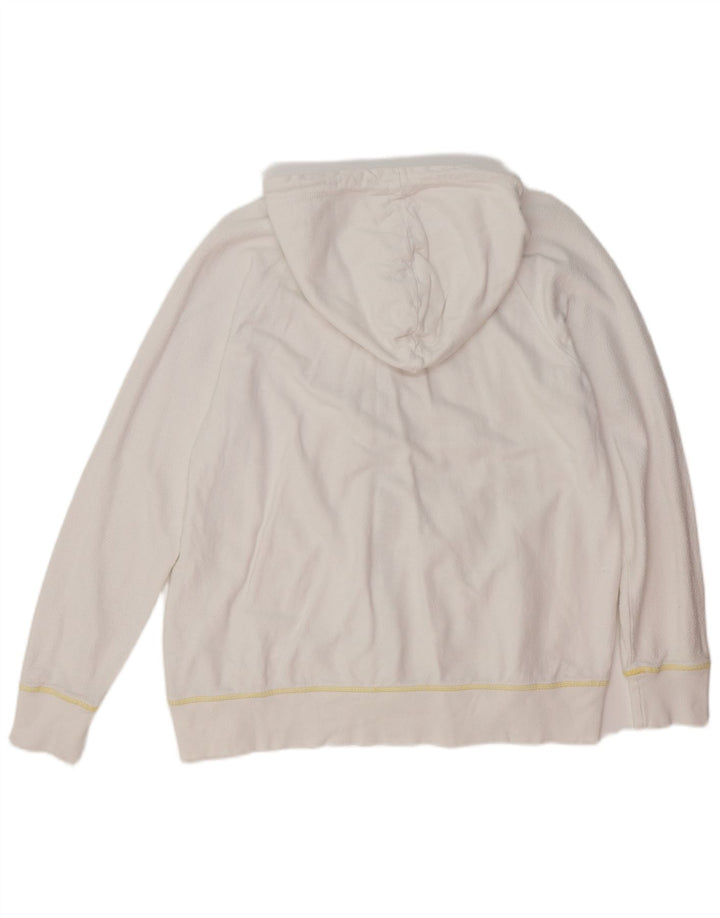 FAT FACE Mens Zip Hoodie Sweater Large White Cotton