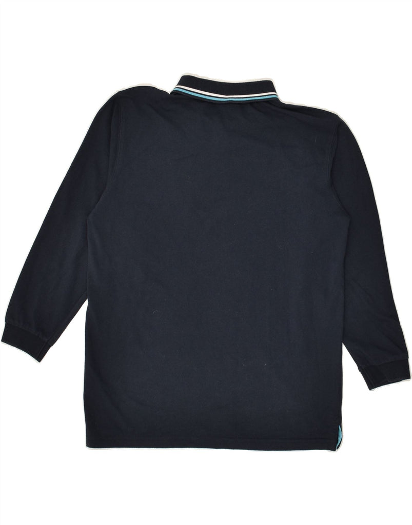 CHAMPION Boys Long Sleeve Polo Shirt 11-12 Years Large Navy Blue Cotton | Vintage Champion | Thrift | Second-Hand Champion | Used Clothing | Messina Hembry 