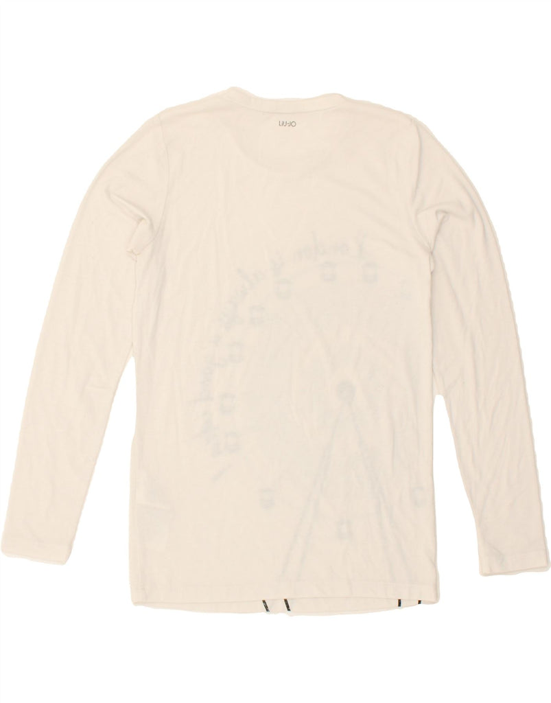 LIU JO Girls Graphic Top Long Sleeve 11-12 Years White Cotton Vintage Liu Jo and Second-Hand Liu Jo from Messina Hembry 