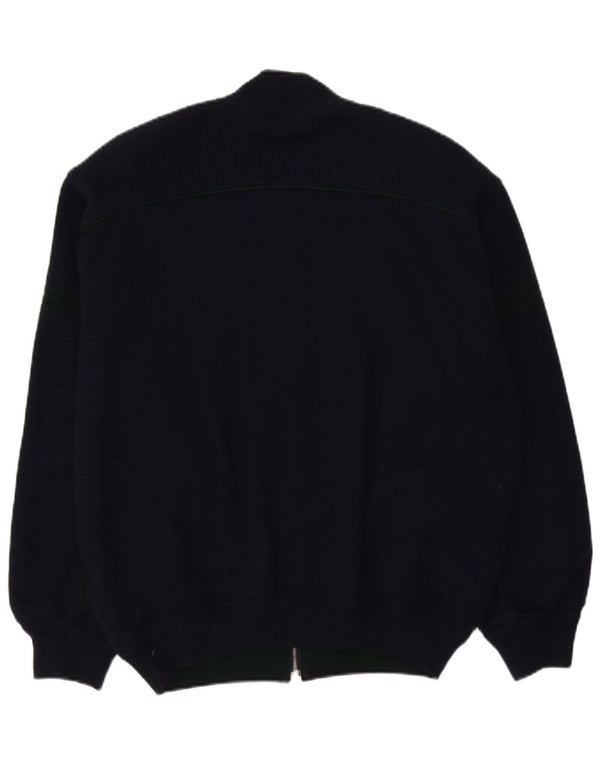 Vintage Mens Loose Fit Cardigan Sweater IT 52 Large Navy Blue Wool