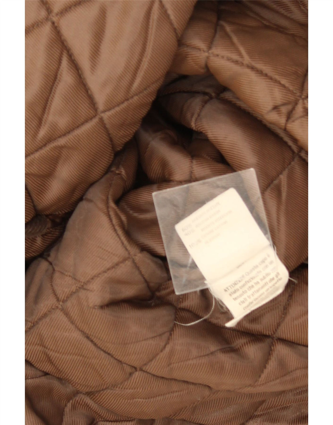 Les Copains Womens Quilted Overcoat IT 42 Medium Brown Acetate