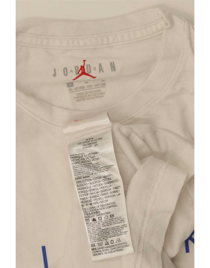 Jordan Boys Regular Graphic T-Shirt Top 10-11 Years White Cotton