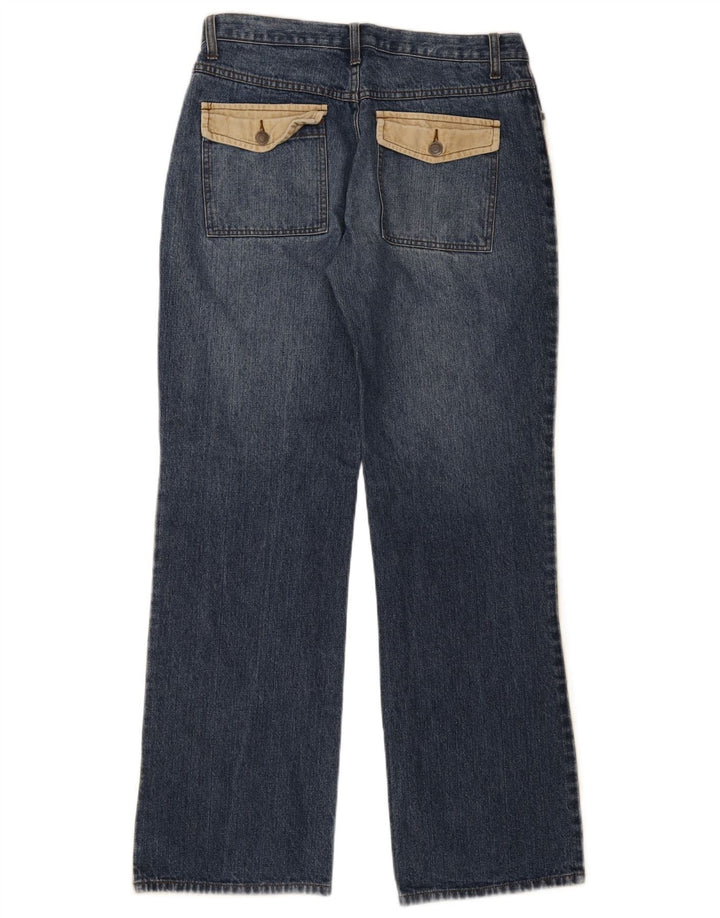 Identic Mens Bootcut Jeans W33 L34 Beige Colourblock Cotton