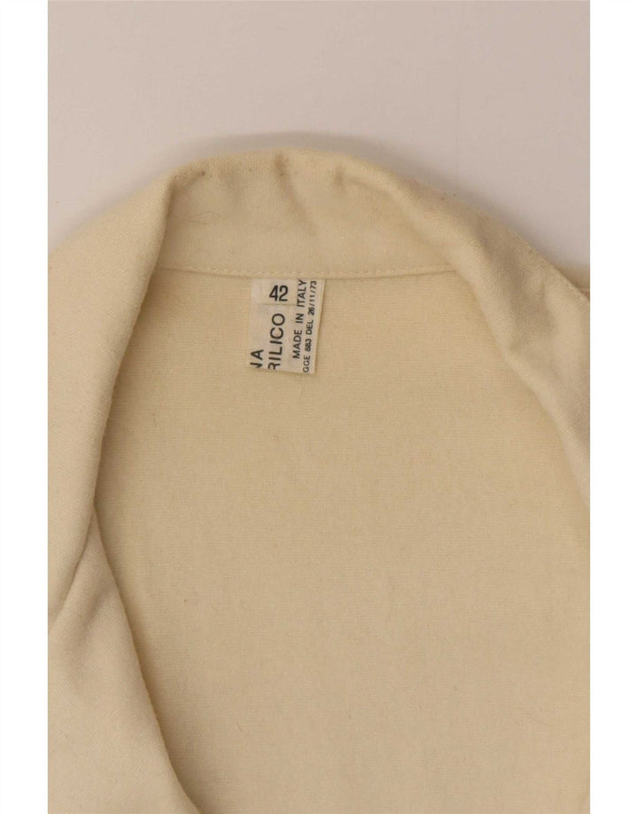 Vintage Womens Double Breasted Blazer Jacket IT 42 Medium Off White Wool