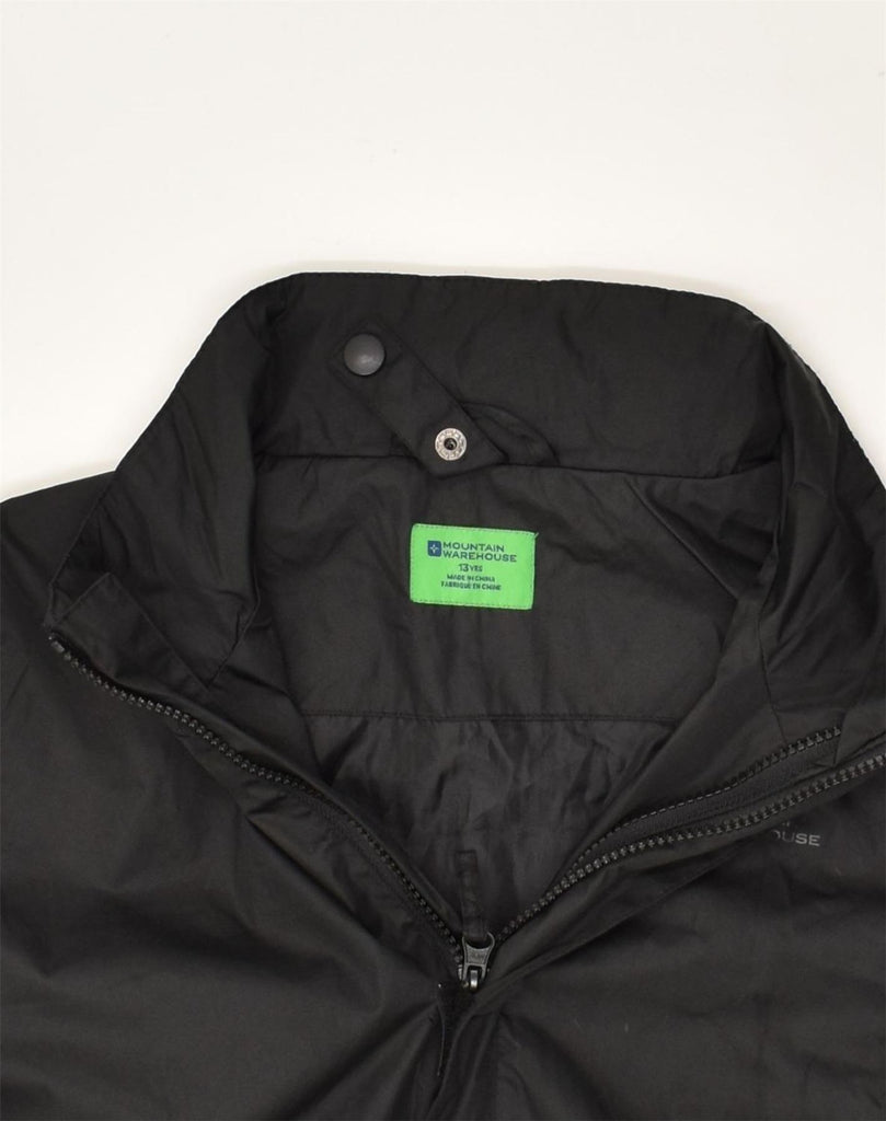 MOUNTAIN WAREHOUSE Boys Windbreaker Jacket 12-13 Years Black Polyester | Vintage Mountain Warehouse | Thrift | Second-Hand Mountain Warehouse | Used Clothing | Messina Hembry 