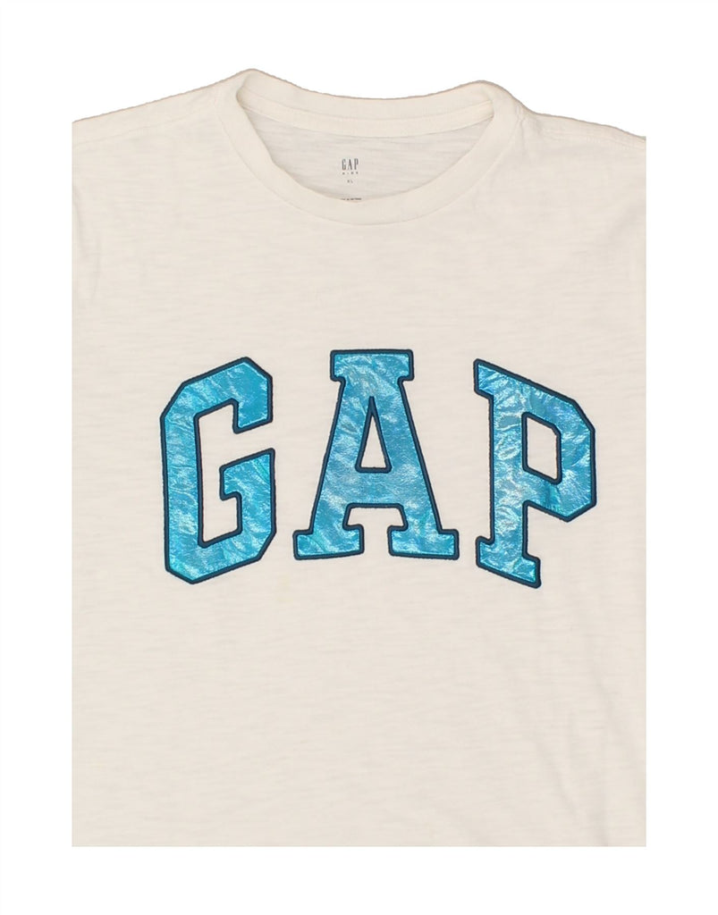 GAP Boys Graphic Top Long Sleeve 12-13 Years XL  White Cotton | Vintage Gap | Thrift | Second-Hand Gap | Used Clothing | Messina Hembry 