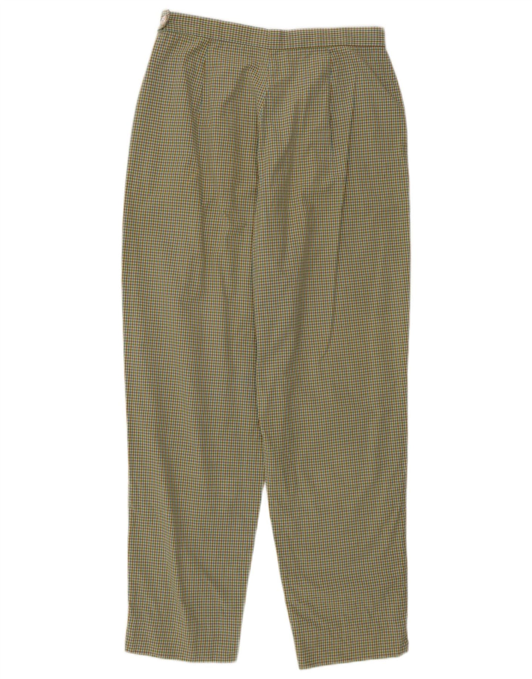 Vintage Womens Cropped Trousers IT 40 Small W26 L24 Green Gingham