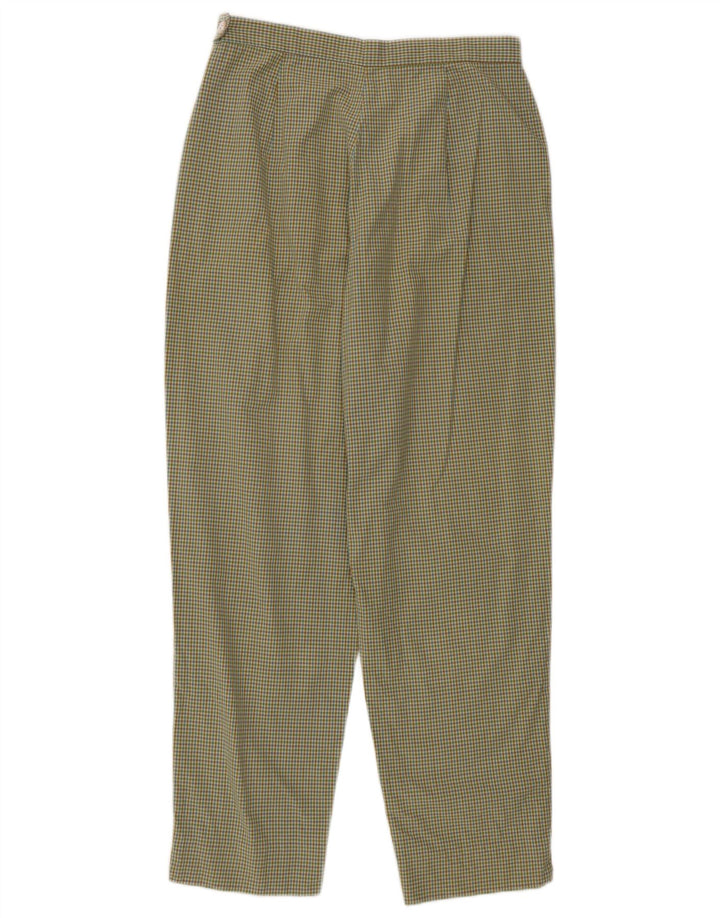 Vintage Womens Cropped Trousers IT 40 Small W26 L24 Green Gingham
