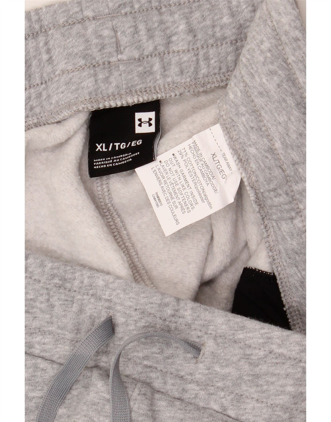 UNDER ARMOUR Mens Tracksuit Trousers Joggers XL Grey Cotton