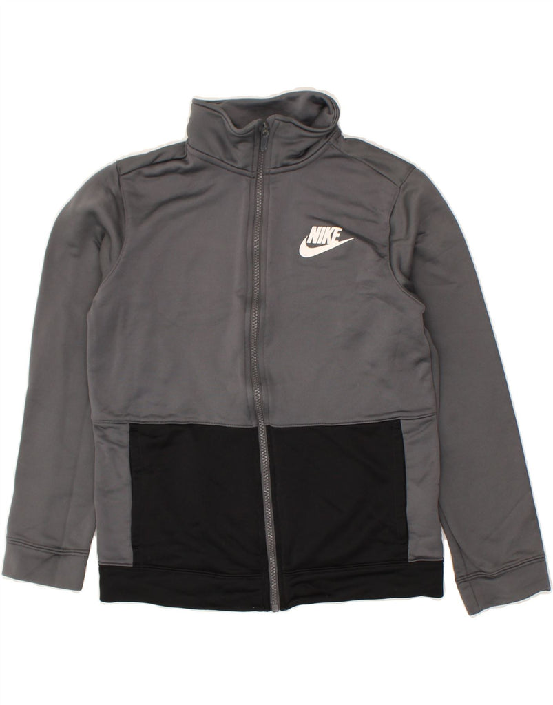 NIKE Boys Tracksuit Top Jacket 12-13 Years Large Grey Colourblock | Vintage Nike | Thrift | Second-Hand Nike | Used Clothing | Messina Hembry 