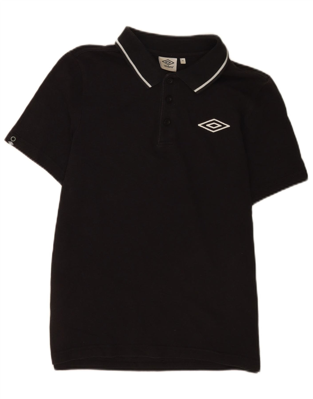 Umbro Mens Polo Shirt Medium Black Cotton