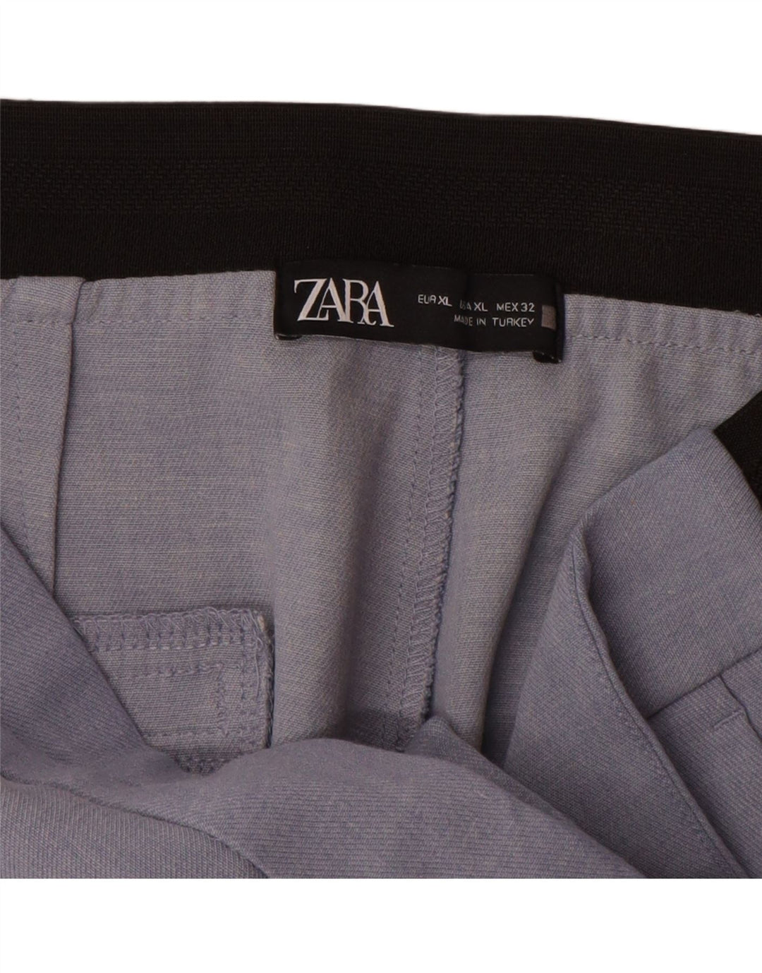 Zara Womens Straight Chino Trousers XL W32 L27 Blue Polyester