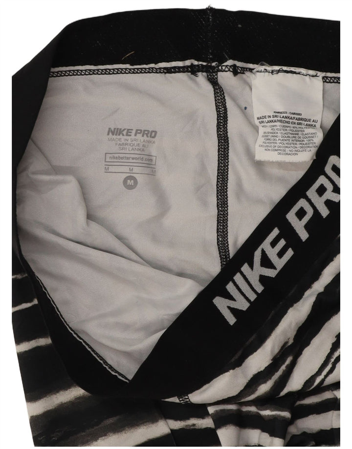 Nike Womens Graphic Capri Tracksuit Trousers UK 12 Medium Black Striped