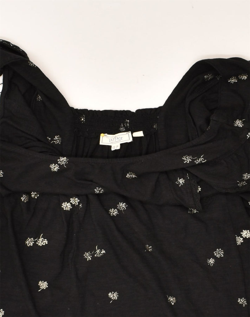 FAT FACE Womens Vest Top UK 10 Small Black Floral Cotton | Vintage Fat Face | Thrift | Second-Hand Fat Face | Used Clothing | Messina Hembry 