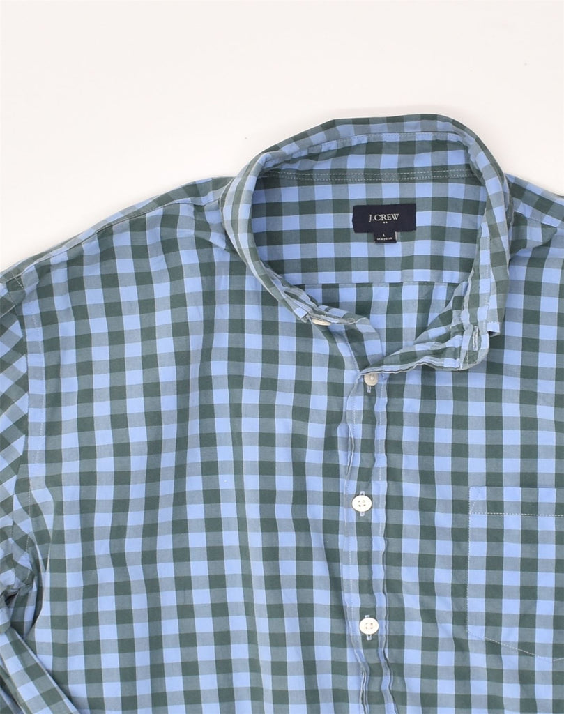 J. CREW Mens Shirt Large Blue Gingham Cotton | Vintage J. Crew | Thrift | Second-Hand J. Crew | Used Clothing | Messina Hembry 