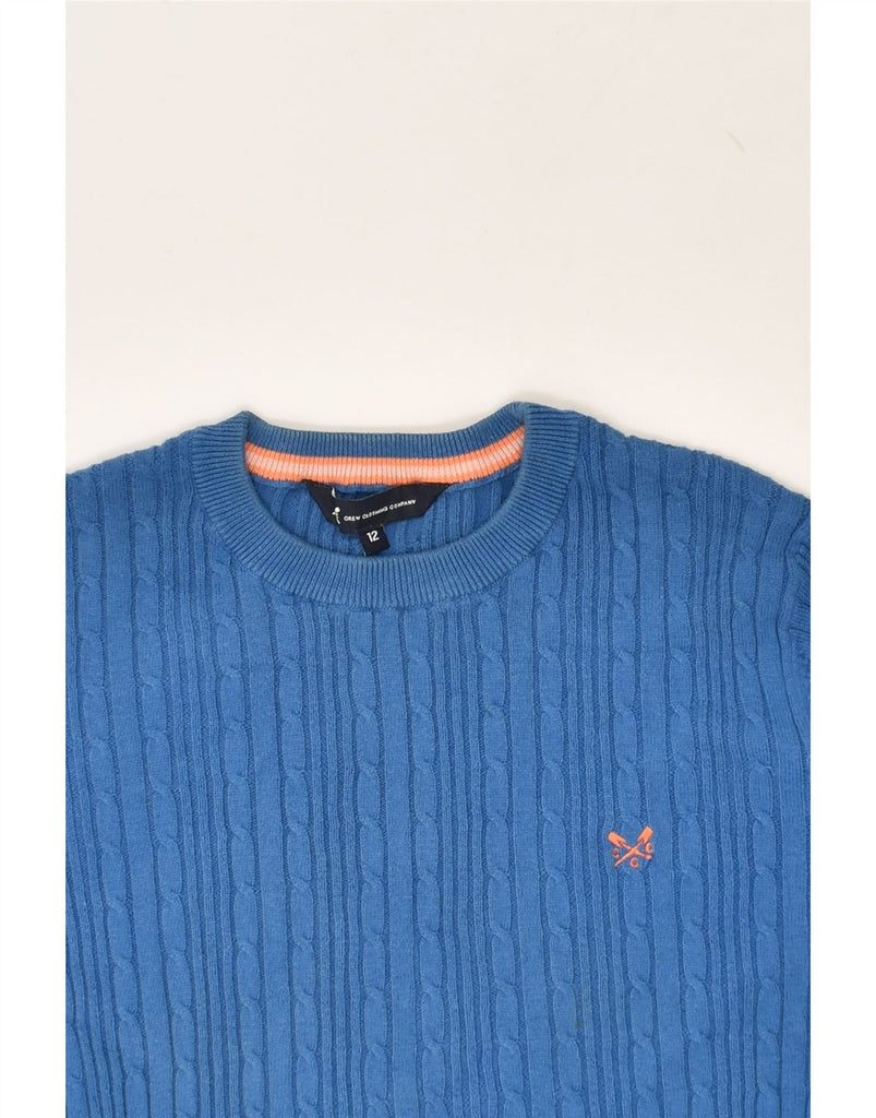 CREW CLOTHING Womens Crew Neck Jumper Sweater UK 12 Medium  Blue Cotton | Vintage Crew Clothing | Thrift | Second-Hand Crew Clothing | Used Clothing | Messina Hembry 