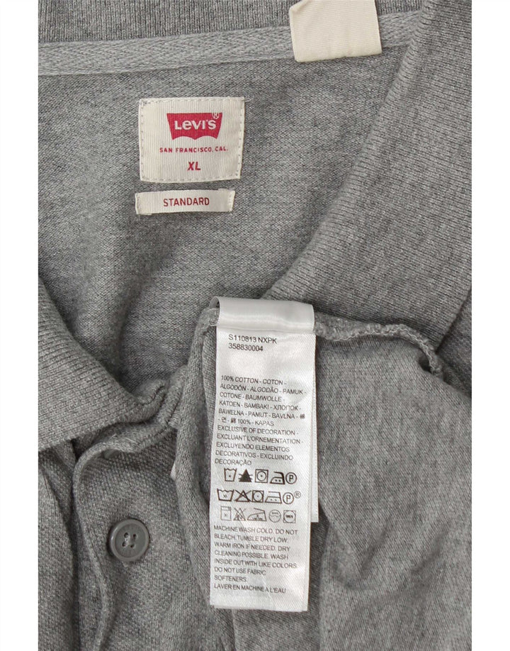 Levi's Mens Standard Polo Shirt XL Grey Cotton