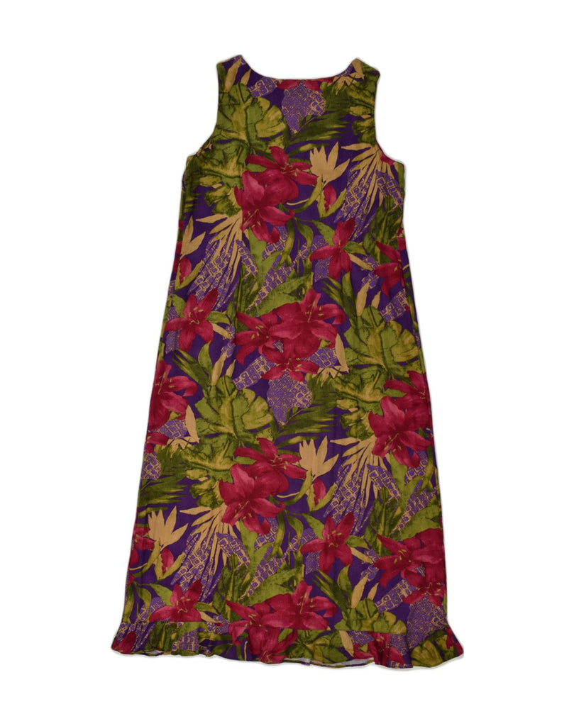 VINTAGE Womens Sleeveless Maxi Dress UK 14 Medium Multicoloured Floral | Vintage Vintage | Thrift | Second-Hand Vintage | Used Clothing | Messina Hembry 