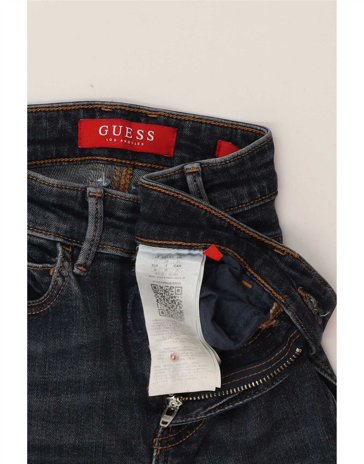 Guess Womens Distressed Skinny Jeans W25 L26 Navy Blue Polyester